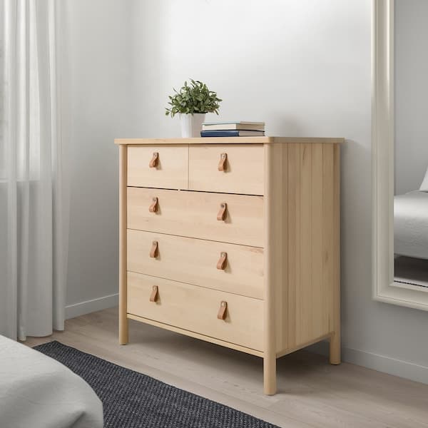 Ikea BJÖRKSNÄS - Chest of 5 drawers, birch, 90x90 cm