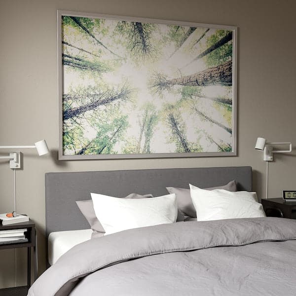 BJÖRKSTA - Picture with frame, look up/aluminium-colour, 140x100 cm - best price from Maltashopper.com 99471614