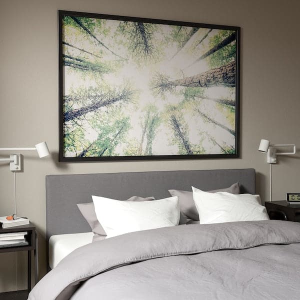Ikea BJÖRKSTA - Picture with frame, look up/black, 140x100 cm