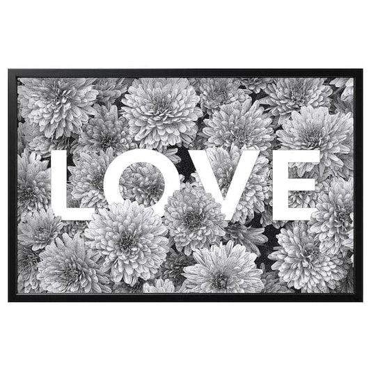 Ikea BJÖRKSTA - Picture with frame, flower love/black, 118x78 cm