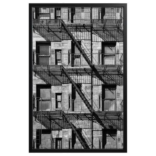 BJÖRKSTA - Canvas with frame, balcony/black, , 78x118 cm - best price from Maltashopper.com 29508951