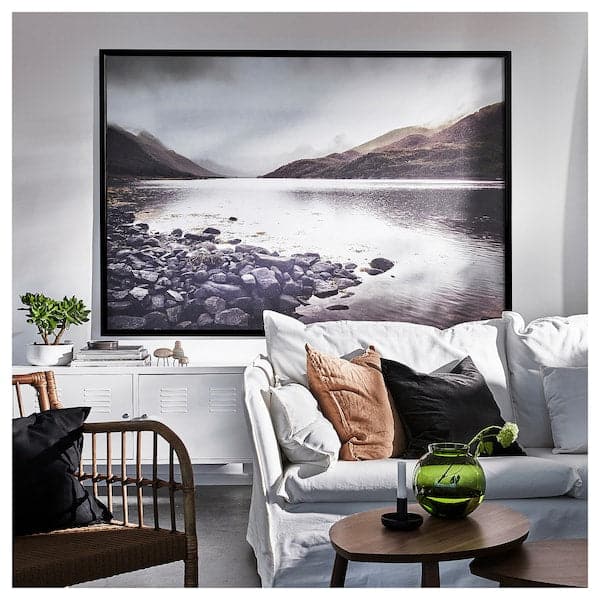 BJÖRKSTA - Canvas with frame, rocky coast/black, , 200x140 cm - best price from Maltashopper.com 49508945