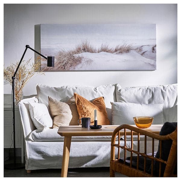 BJÖRKSTA - Picture with frame, sand dunes/aluminium-colour, 140x56 cm - best price from Maltashopper.com 89508929