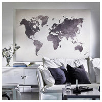 BJÖRKSTA - Picture with frame, the world/aluminium-colour, 200x140 cm - best price from Maltashopper.com 09508947