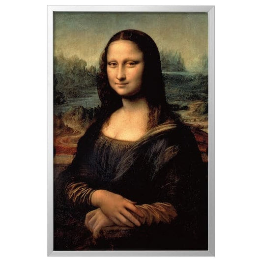 Ikea BJÖRKSTA - Picture with frame, Mona Lisa/aluminium-colour, 78x118 cm