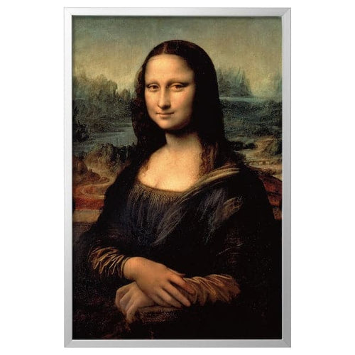 BJÖRKSTA - Picture with frame, Mona Lisa/aluminium-colour, 78x118 cm