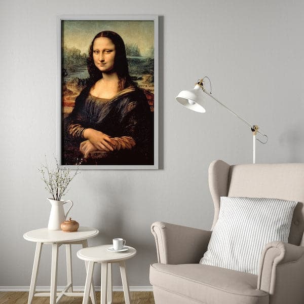 BJÖRKSTA - Picture with frame, Mona Lisa/aluminium-colour, 78x118 cm