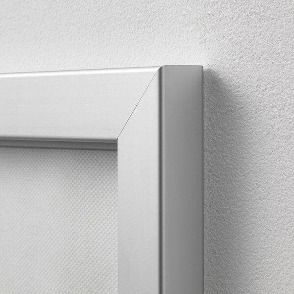 Ikea BJÖRKSTA - Picture with frame, curious cow/aluminium-colour, 140x100 cm