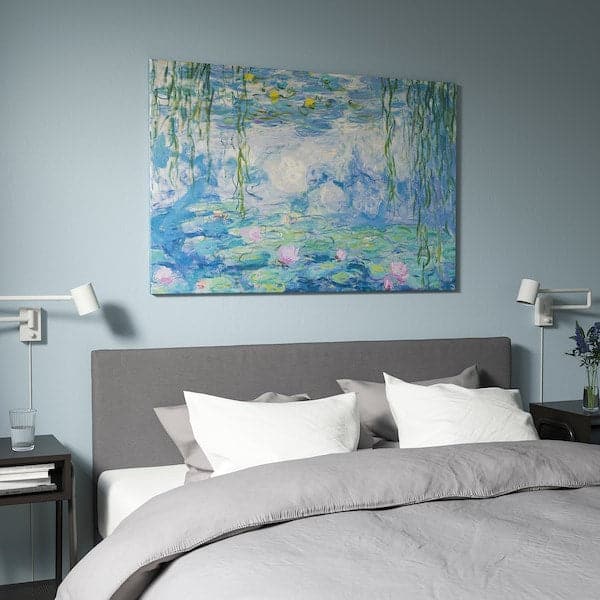 BJÖRKSTA Canvas framed - Water lilies II/aluminum color 118x78 cm - best price from Maltashopper.com 79384665