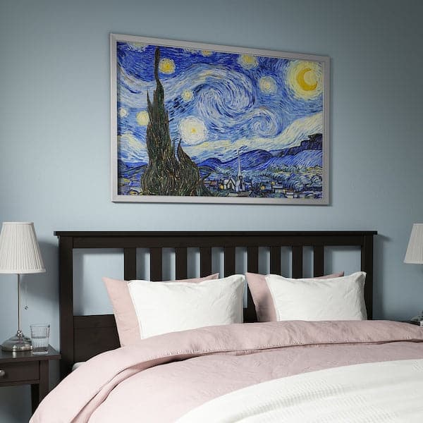 BJÖRKSTA Canvas framed - Starry night/aluminum color 118x78 cm - best price from Maltashopper.com 69384637