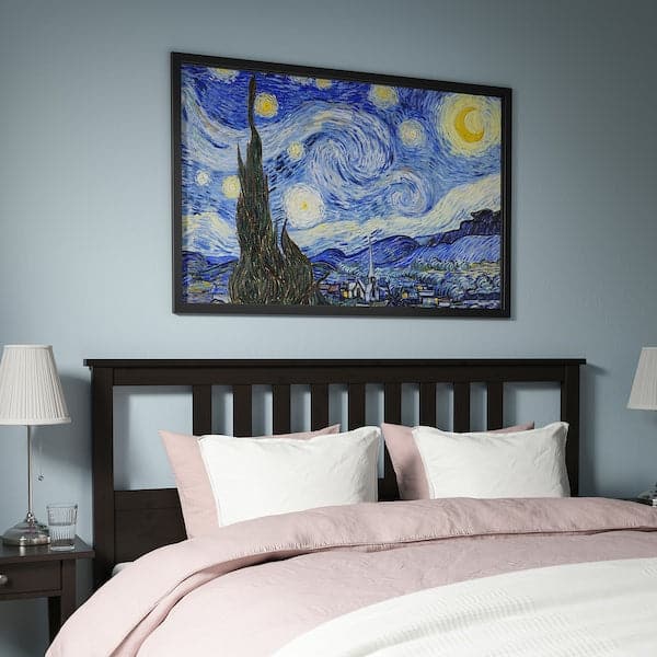 BJÖRKSTA Canvas framed - Starry night/black 118x78 cm , - best price from Maltashopper.com 09384857