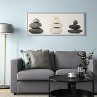 BJÖRKSTA - Picture with frame, stones/aluminium-colour, 140x56 cm - best price from Maltashopper.com 49471602