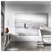 BJÖRKSTA - Canvas with frame, bridge and clouds/black, , 200x140 cm - best price from Maltashopper.com 19508937