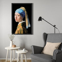 BJÖRKSTA Canvas framed - Girl with pearl/black earring 78x118 cm - best price from Maltashopper.com 39384969