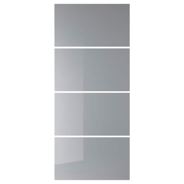 BJÖRNÖYA - 4 panels for sliding door frame, grey tinted effect, 100x236 cm - best price from Maltashopper.com 70480751