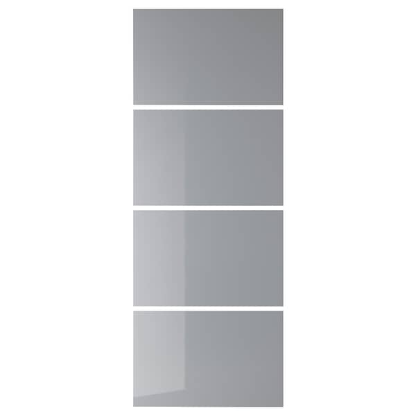 BJÖRNÖYA - 4 panels for sliding door frame, grey tinted effect, 75x201 cm - best price from Maltashopper.com 10480754