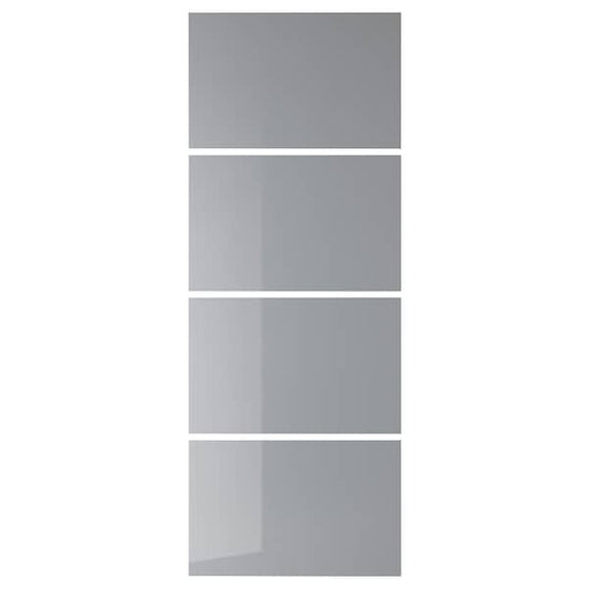 Ikea BJÖRNÖYA - 4 panels for sliding door frame, grey tinted effect, 75x201 cm