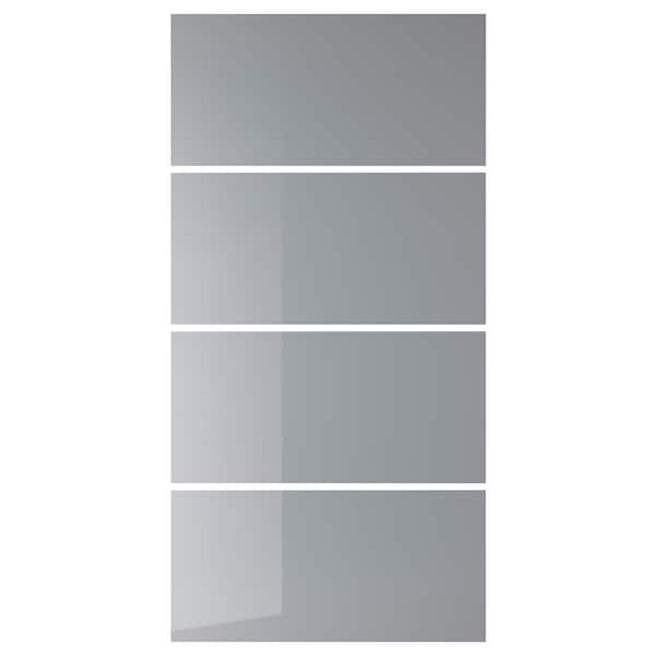BJÖRNÖYA - 4 panels for sliding door frame, grey tinted effect, 100x201 cm - best price from Maltashopper.com 10480749