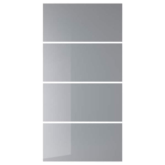 Ikea BJÖRNÖYA - 4 panels for sliding door frame, grey tinted effect, 100x201 cm
