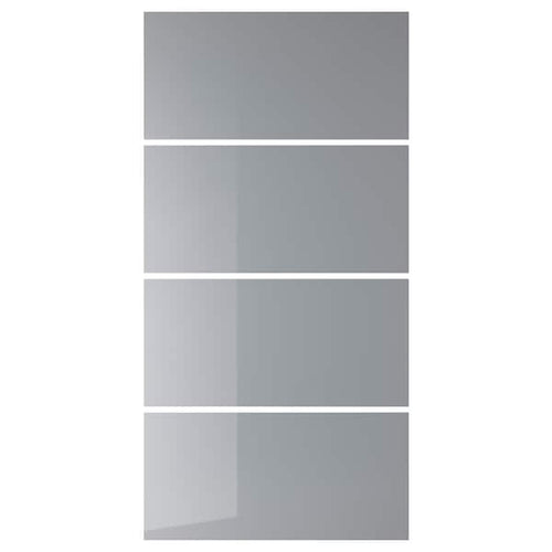BJÖRNÖYA - 4 panels for sliding door frame, grey tinted effect, 100x201 cm