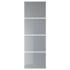 Ikea BJÖRNÖYA - 4 panels for sliding door frame, grey tinted effect, 75x236 cm