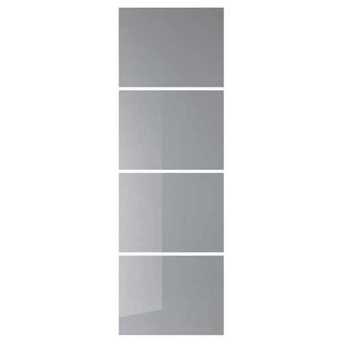 BJÖRNÖYA - 4 panels for sliding door frame, grey tinted effect, 75x236 cm