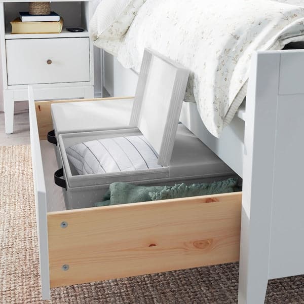 Ikea BLÄDDRARE - Box with lid, grey/patterned, 35x50x15 cm
