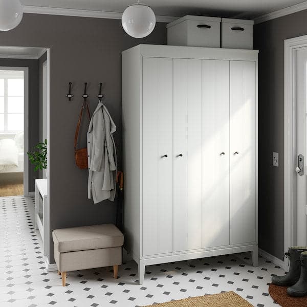 Ikea BLÄDDRARE - Box with lid, grey/patterned, 35x50x30 cm