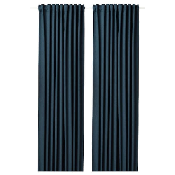 Ikea BLÅHUVA Blockout curtains, 1 pair dark blue 145x300 cm , 145x300 cm