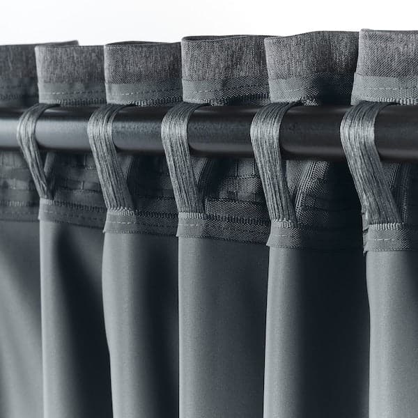 BLÅHUVA Blackout curtains, 1 pair - dark gray 145x300 cm , 145x300 cm - best price from Maltashopper.com 60465464