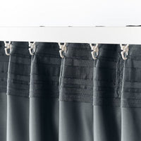 BLÅHUVA Blackout curtains, 1 pair - dark gray 145x300 cm , 145x300 cm - best price from Maltashopper.com 60465464