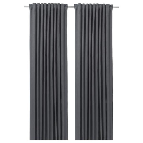 BLÅHUVA Blackout curtains, 1 pair - dark gray 145x300 cm , 145x300 cm