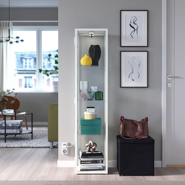 Ikea BLÅLIDEN / STRIMSÄV - Showcase with lighting, white