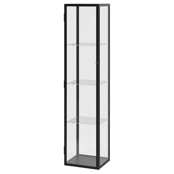 Ikea BLÅLIDEN / STRIMSÄV - Showcase with lighting, black
