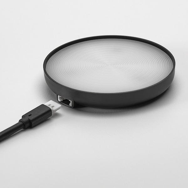 Ikea BLÅLIDEN / STRIMSÄV - Showcase with lighting, black