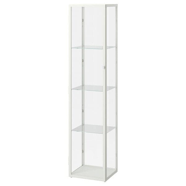 BLÅLIDEN - Glass-door cabinet, white, 35x32x151 cm - best price from Maltashopper.com 00501243