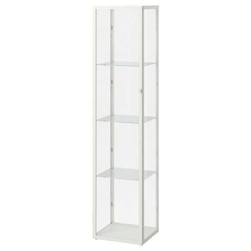 BLÅLIDEN - Glass-door cabinet, white, 35x32x151 cm