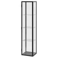 BLÅLIDEN glass-door cabinet, black, 35x32x151 cm