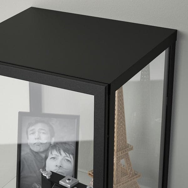 Ikea BLÅLIDEN - Glass-door cabinet, black, 35x32x151 cm