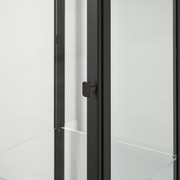 Ikea BLÅLIDEN - Glass-door cabinet, black, 35x32x151 cm