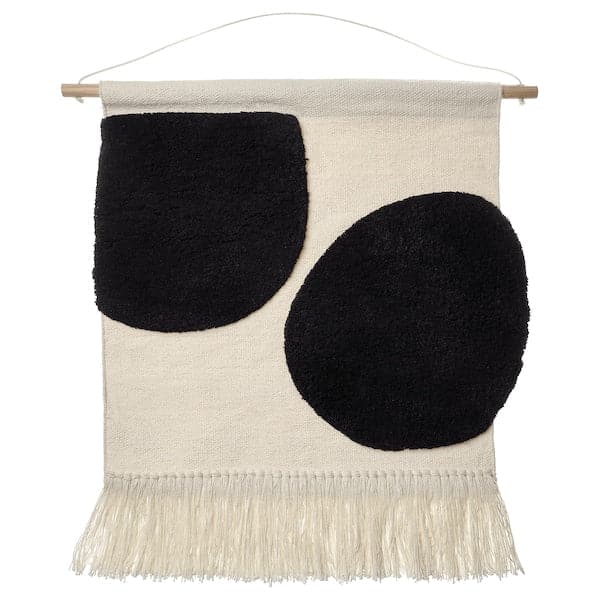 BLANDSKOG - Hanging tapestry, beige/black, 70x70 cm