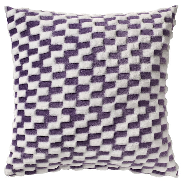 BLÅSKATA - Cushion cover, purple/patterned, 50x50 cm