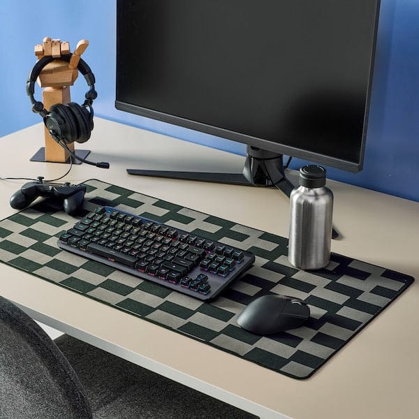 Ikea BLÅSKATA - Gaming mouse pad, black/grey patterned, 40x80 cm