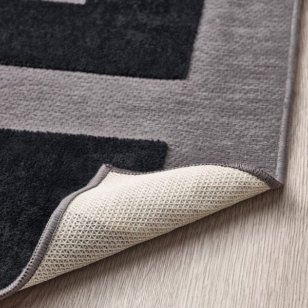 Ikea BLÅSKATA - Rug, black/grey, 105x160 cm