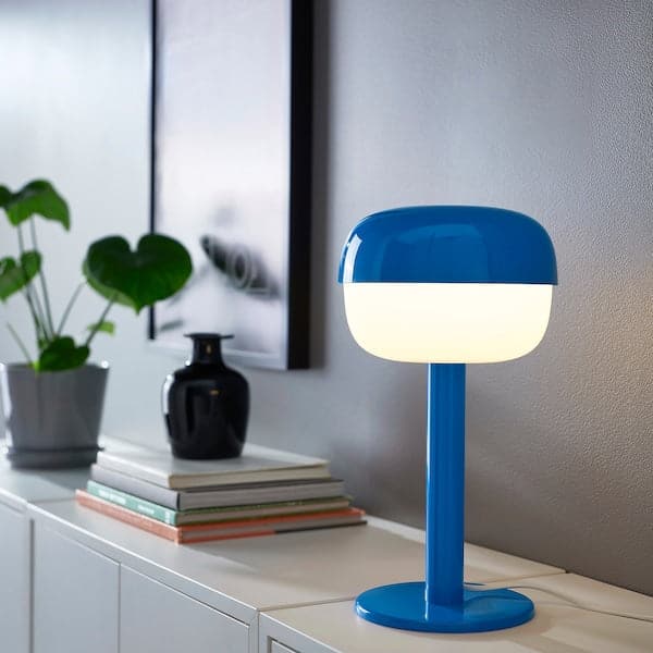 BLÅSVERK - Table lamp, blue, , 36 cm - best price from Maltashopper.com 60501259