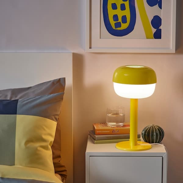 Ikea BLÅSVERK - Table lamp, yellow, , 36 cm