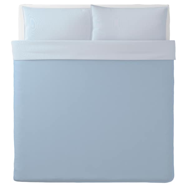 BLÅVINDA - Duvet cover and 2 pillowcases, light blue, 240x220/50x80 cm - best price from Maltashopper.com 90461775
