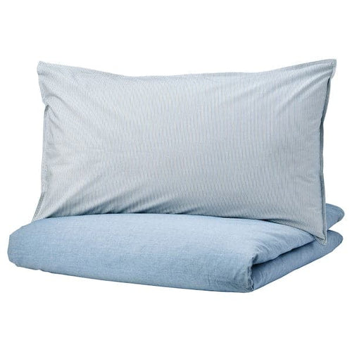 BLÅVINDA - Duvet cover and 2 pillowcases, light blue, 240x220/50x80 cm