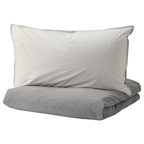 BLÅVINDA - Duvet cover and 2 pillowcases, grey, 240x220/50x80 cm