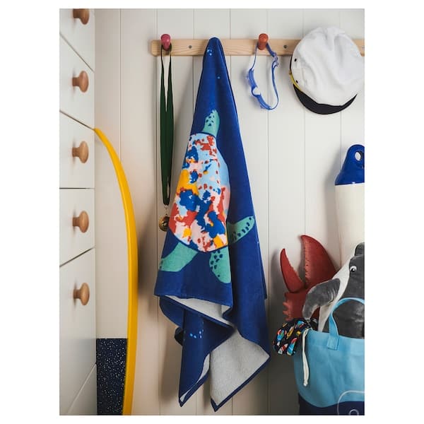 BUSENKEL towel with hood, harlequin pattern/multicolor, 140x70 cm